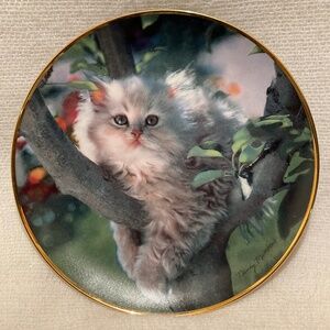 Nancy Mathews Out On A Limb 8” Cat Collectors Plate #H7427 Porcelain